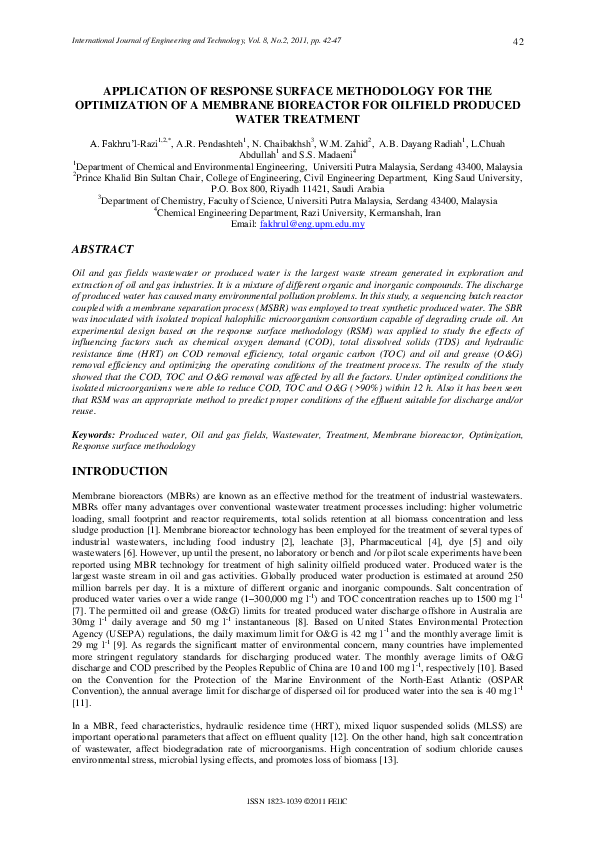 (PDF) Application of Response Surface Methodology for the Optimization ...