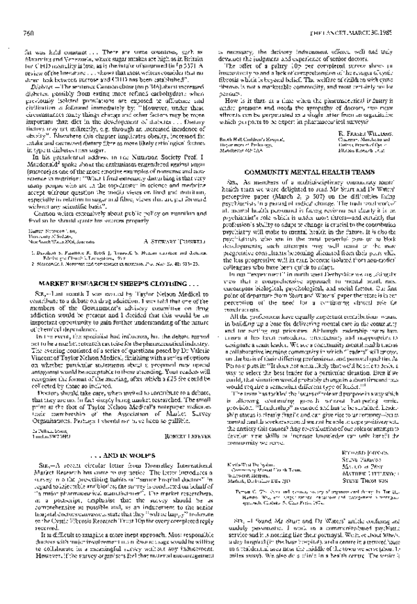 (PDF) Community Mental Health Teams