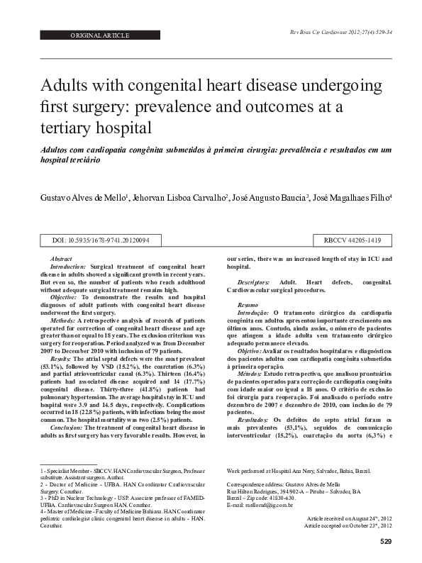 (PDF) Adults with congenital heart disease undergoing first surgery ...