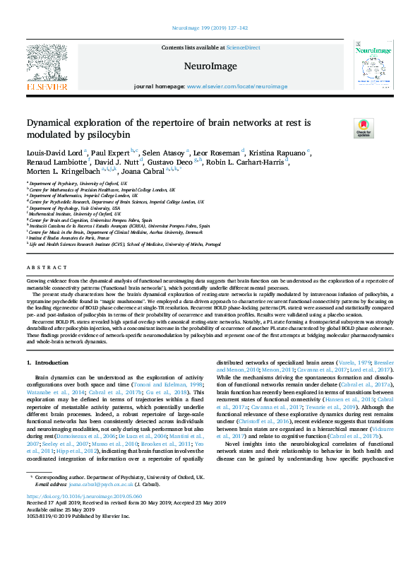 (PDF) Dynamical exploration of the repertoire of brain networks at rest ...