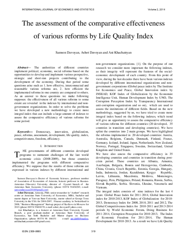 (PDF) The assessment of the comparative effectiveness of various ...