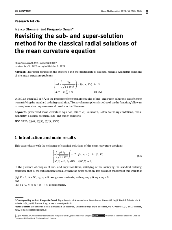 (PDF) Revisiting the sub- and super-solution method for the classical ...