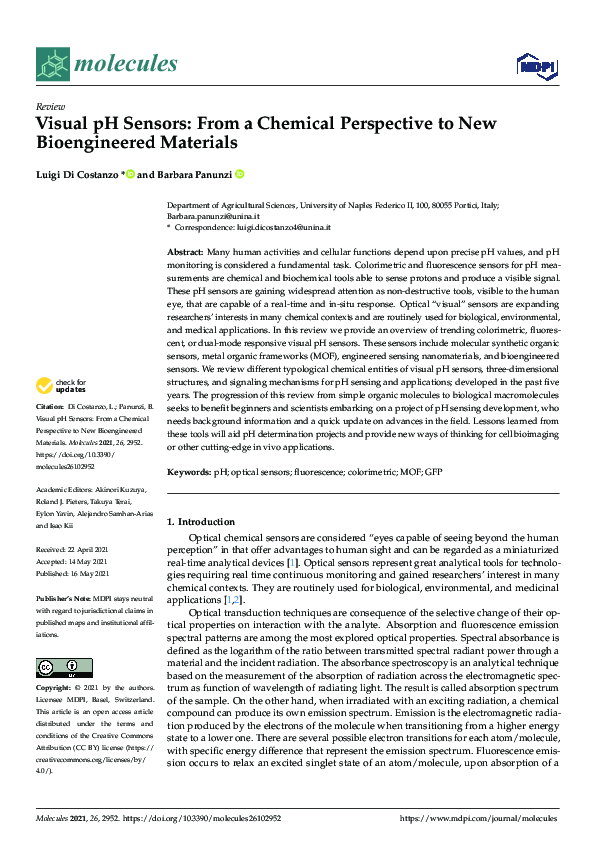 (PDF) Visual pH Sensors: From a Chemical Perspective to New ...