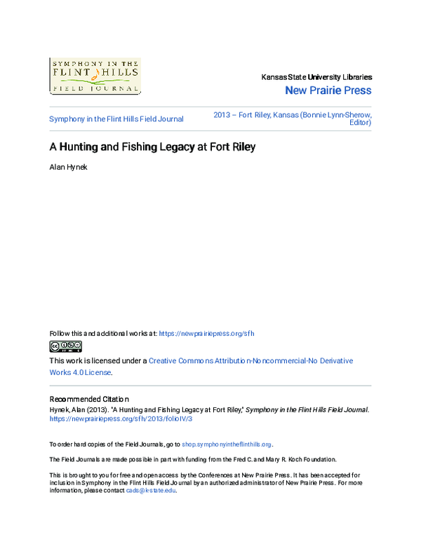 (PDF) A Hunting and Fishing Legacyat Fort Riley