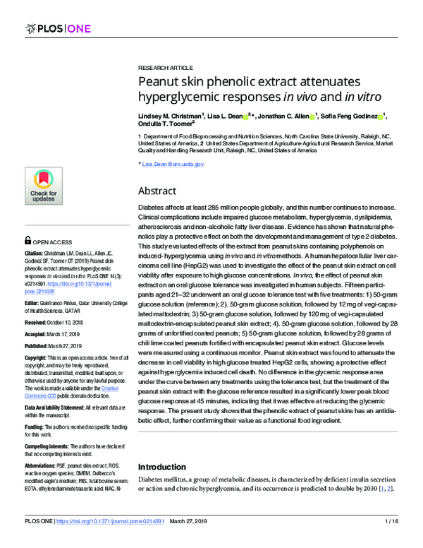 (PDF) Peanut skin phenolic extract attenuates