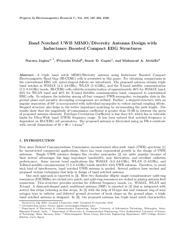 (PDF) Band Notched Uwb Mimo/Diversity Antenna Design with Inductance ...