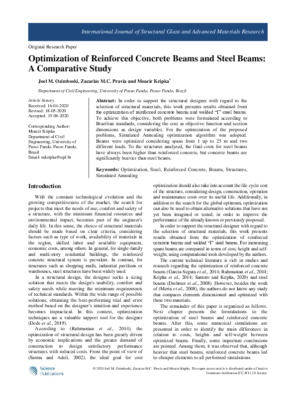 (PDF) Optimization of Reinforced Concrete Beams and Steel Beams: A ...