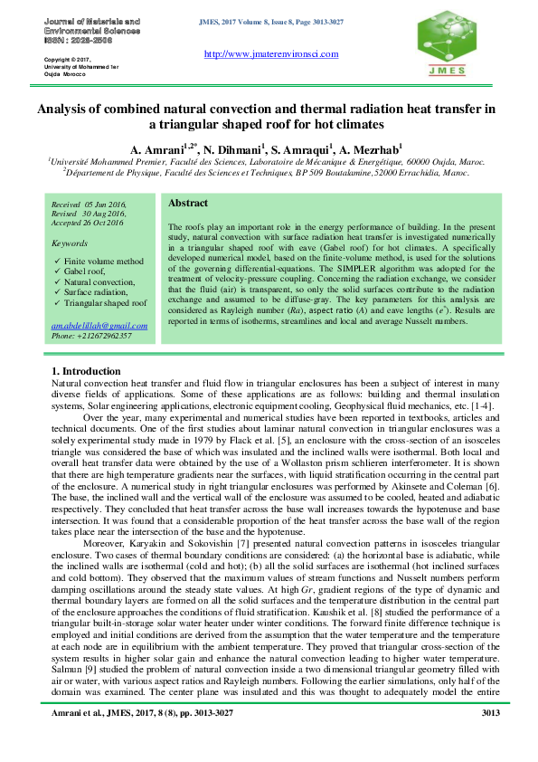 (PDF) Analysis of combined natural convection and thermal radiation ...