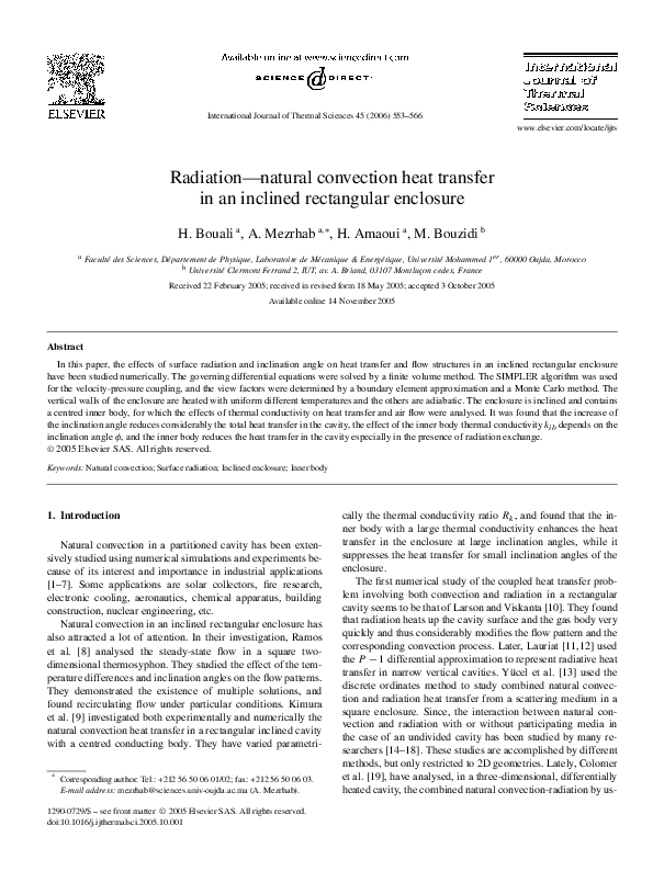 (PDF) Radiation natural convection heat transfer in an inclined ...