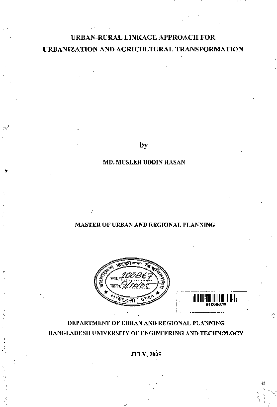 (PDF) Urban-rural linkage approach for urbanization and agricultural ...