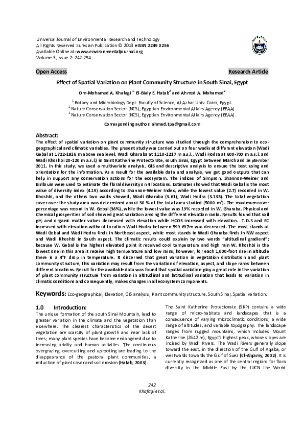 (PDF) Effect of Spatial Variation on Plant Community Structure in South ...