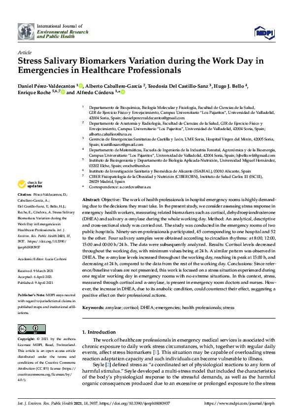 (PDF) Stress Salivary Biomarkers Variation during the Work Day in ...