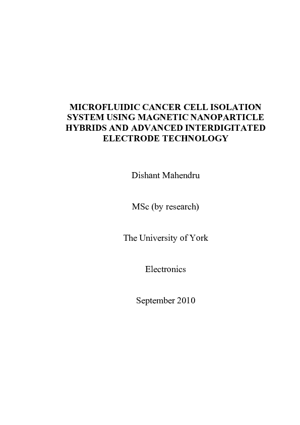 (PDF) Microfluidic cancer cell isolation system using magnetic ...