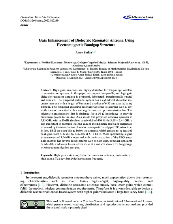 (PDF) Gain enhancement of a dielectric resonator antenna with use of ...