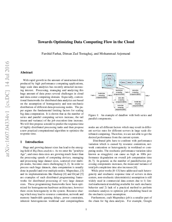 (PDF) Towards Optimizing Data Computing Flow in the Cloud