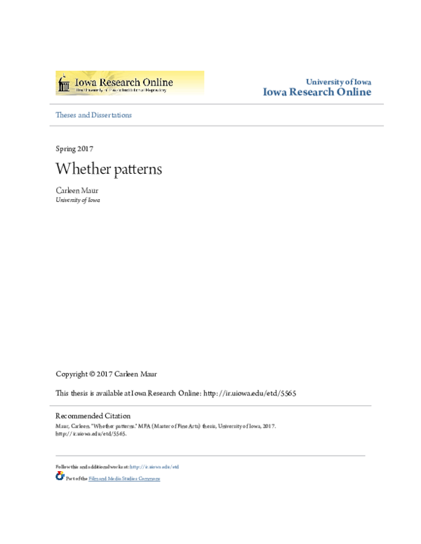(PDF) Whether patterns WHETHER PATTERNS