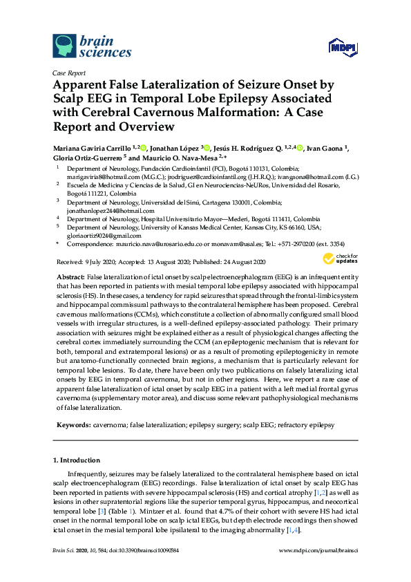 (PDF) Apparent False Lateralization of Seizure Onset by Scalp EEG in ...