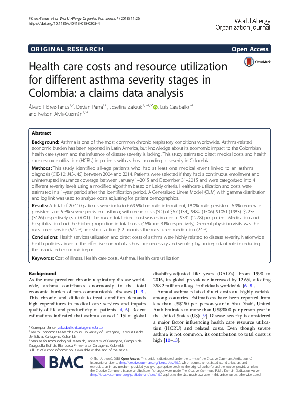 (PDF) Health care costs and resource utilization for different asthma ...