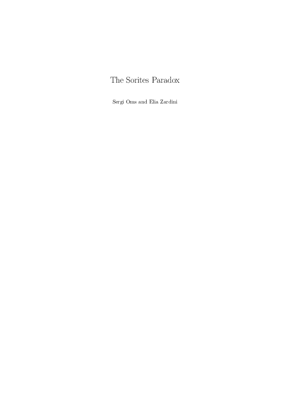 (PDF) The Sorites Paradox
