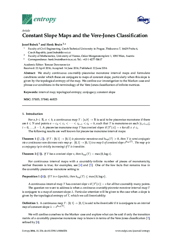 (PDF) Constant Slope Maps and the Vere-Jones Classification | Jozef ...