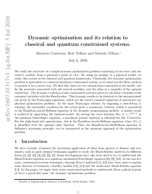 (PDF) Dynamic optimization and its relation to classical and quantum ...