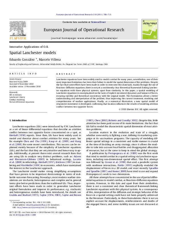 (PDF) Spatial Lanchester Models