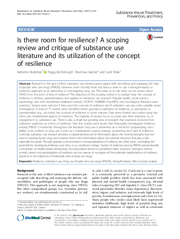 (PDF) Is there room for resilience? A scoping review and critique of ...