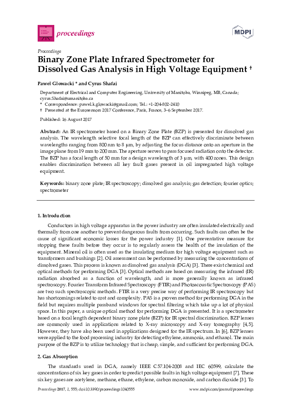 (PDF) Binary Zone Plate Infrared Spectrometer for Dissolved Gas ...