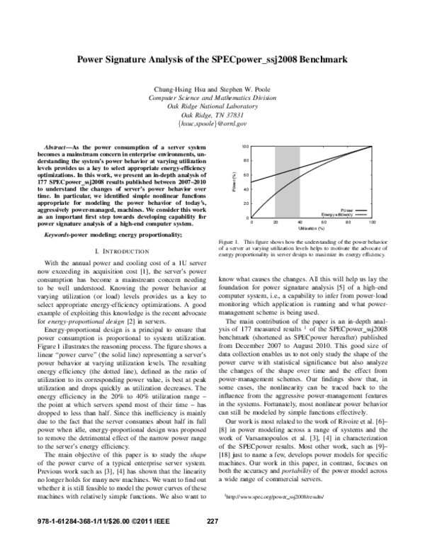 (PDF) Power signature analysis of the SPECpower_ssj2008 benchmark