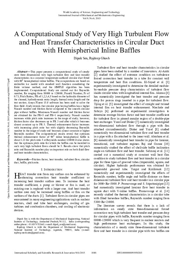 (PDF) A Computational Study of Very High Turbulent Flow and Heat ...