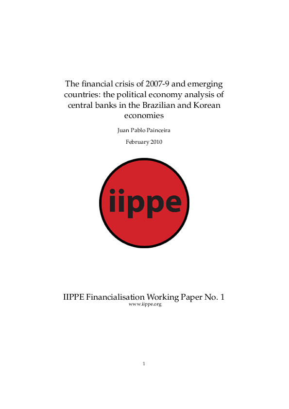 (PDF) The financial crisis of 2007-09 and emerging countries: The ...