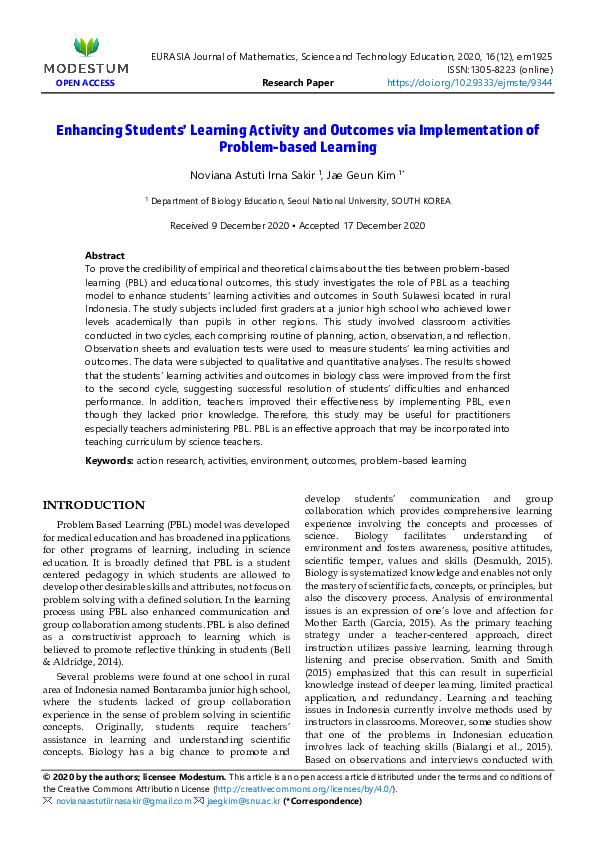 (PDF) Enhancing Students’ Learning Activity and Outcomes via ...