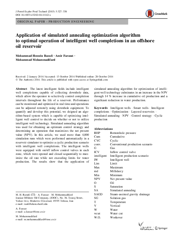 (PDF) Application of simulated annealing optimization algorithm to ...
