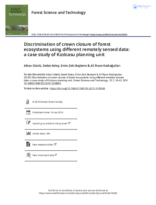 (PDF) Discrimination of crown closure of forest ecosystems using ...
