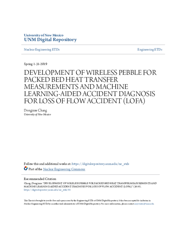 (PDF) Development of Wireless Pebble for Packed Bed Heat Transfer ...
