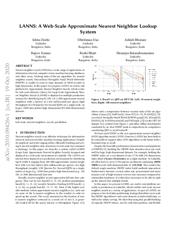 (PDF) LANNS: A Web-Scale Approximate Nearest Neighbor Lookup System