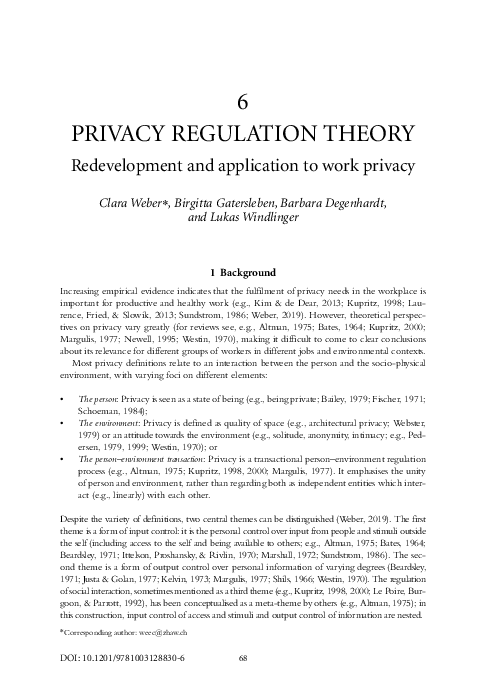 (PDF) Privacy Regulation Theory