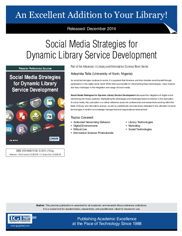(PDF) Social Media Strategies for Dynamic Library Service Development