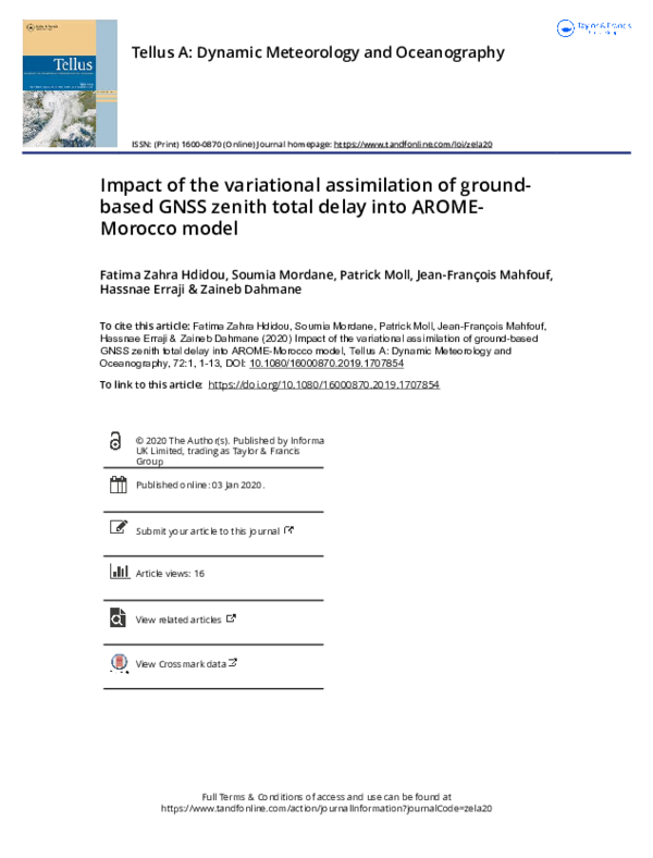 (PDF) Impact of the variational assimilation of ground-based GNSS ...