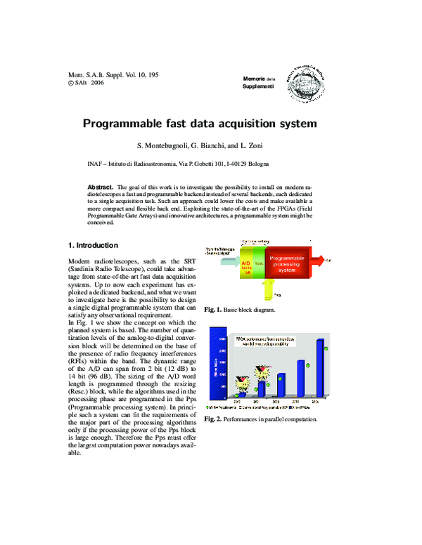 (PDF) Programmable fast data acquisition system