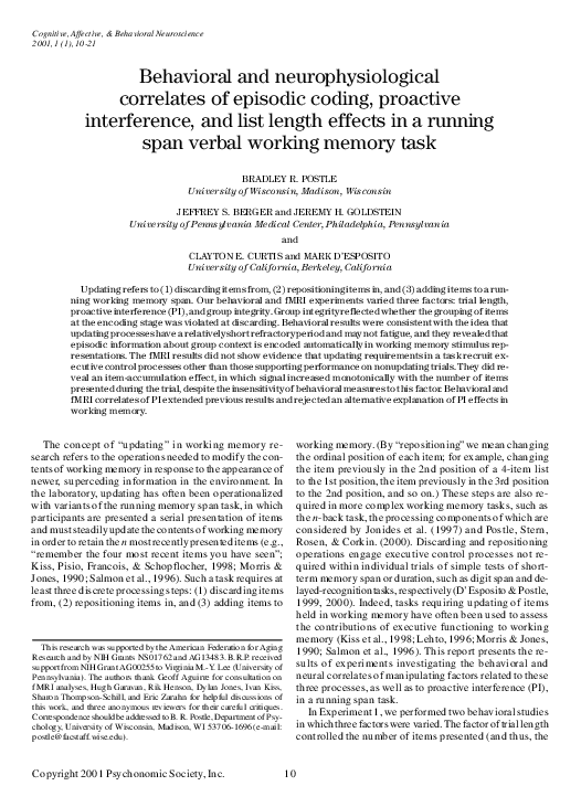 (PDF) Behavioral and neurophysiological correlates of episodic coding ...