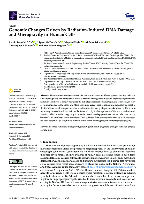 (PDF) Genomic Changes Driven by Radiation-Induced DNA Damage and ...
