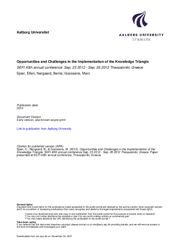 (PDF) Opportunities and Challenges in the Implementation of the ...