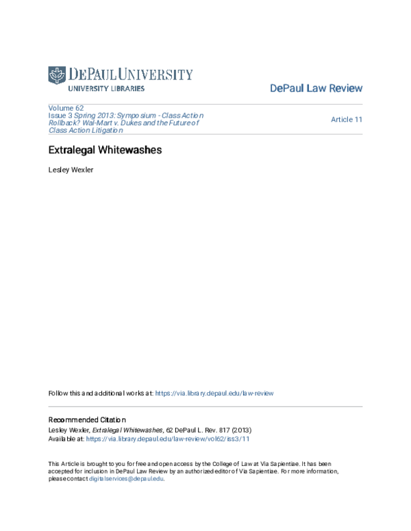 (PDF) Extralegal Whitewashes