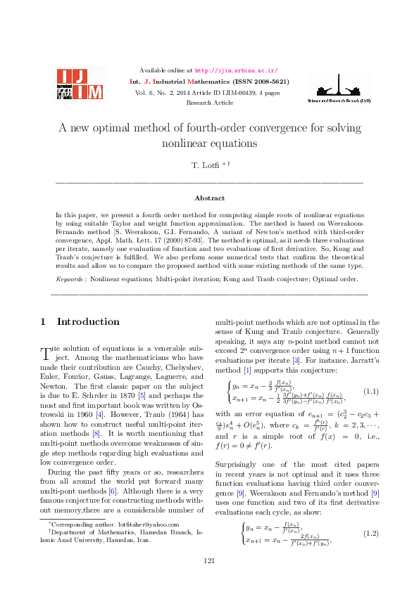 (PDF) A new optimal method of fourth-order convergence for solving ...