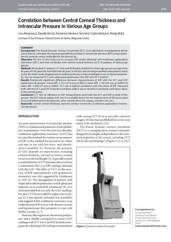 (PDF) Correlation between central corneal thickness and intraocular ...