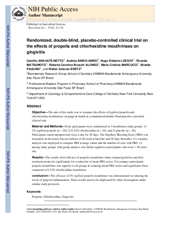 (PDF) Randomized, double-blind, placebo-controlled clinical trial on ...