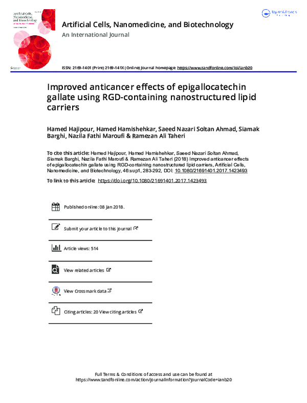 (PDF) Improved anticancer effects of epigallocatechin gallate using RGD ...