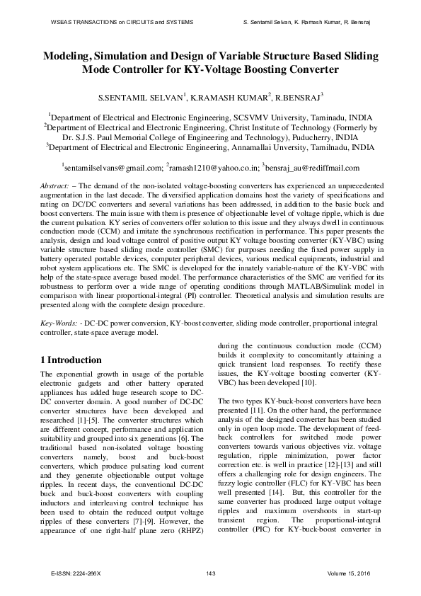 (PDF) Modeling , Simulation and Design of Variable Structure Based ...