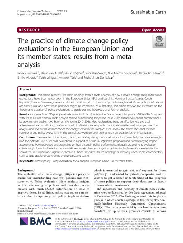 (PDF) The practice of climate change policy evaluations in the European ...